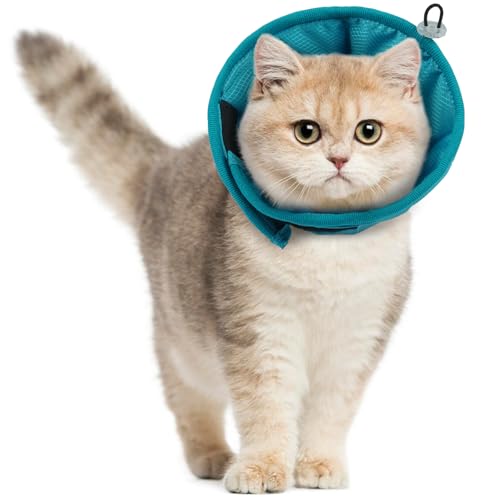 Hjyokuso Halskrause Katzen, Katzen Halskrause Nach Op, Halskragen Katze Weich, Leichtgewicht Katzenkragen Für Katzen, Nach Op und Verletzungen, Verhindert Lecken Von Wunden, Atmungsaktives (Rosa, L) von Hjyokuso