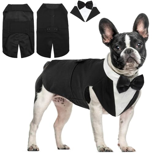 Hjyokuso Hund Smoking Anzug & Bandana Set, Hund Hochzeit Anzug, Hundekostüm für Kleine, Mittlere und Große Hunde, Hundekleidung für Hochzeit, Geburtstage, Partys, Weihnachten und Halloween -Schwarz S Hjyokuso Hund Smoking Anzug & Bandana Set, Hund Hochzeit Anzug, Hundekostüm für Kleine, Mittlere und Große Hunde, Hundekleidung für Hochzeit, Geburtstage, Partys, Weihnachten und Halloween -Schwarz S von Hjyokuso