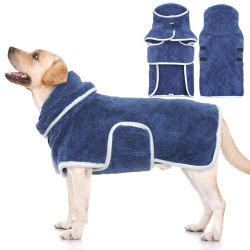 Hjyokuso Hundebademantel, Hund Bademantel Für Kleine Mittelgroße Große Hunde, Hundehandtuch Extra Saugfähig, Mikrofaser Handtuch Für Hunde, Hundemantel Mit Klettverschluss Und Verstellbaren Bände Hjyokuso Hundebademantel, Hund Bademantel Für Kleine Mittelgroße Große Hunde, Hundehandtuch Extra Saugfähig, Mikrofaser Handtuch Für Hunde, Hundemantel Mit Klettverschluss Und Verstellbaren Bände von Hjyokuso