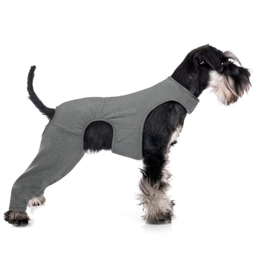 Hjyokuso Hundebody Nach Op Mit Bein, Wundschutzanzüge, Hinterbeinschutz, Anti-Wundlecken Body, E-Kragen Alternative, Schenkel Schutz Bodysuit von Hjyokuso