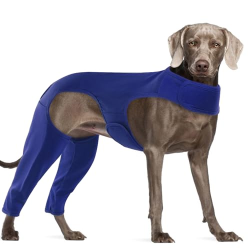 Hjyokuso Hundebody Nach Op Mit Bein, Wundschutzanzüge, Hinterbeinschutz, Anti-Wundlecken Body, E-Kragen Alternative, Hundeschenkel Schutz Bodysuit von Hjyokuso