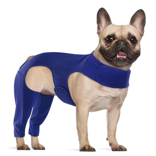 Hjyokuso Hundebody Nach Op Mit Bein, Wundschutzanzüge, Hinterbeinschutz, Anti-Wundlecken Body, E-Kragen Alternative, Hundeschenkel Schutz Bodysuit von Hjyokuso