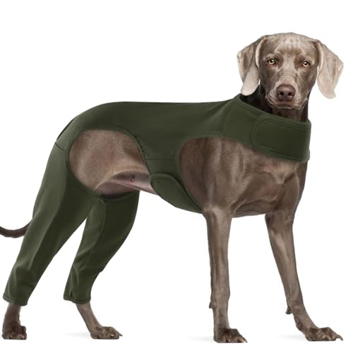Hjyokuso Hundebody Nach Op Mit Bein, Wundschutzanzüge, Hinterbeinschutz, Anti-Wundlecken Body, E-Kragen Alternative, Schenkelschutz Bodysuit von Hjyokuso