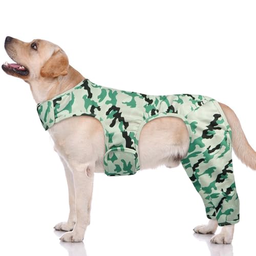 Hjyokuso Hundebody Nach Op, Hundebody Nach Op Mit Bein, Wundschutzanzüge für Hunde, Hunde Hinterbeinschutz, Anti-Wundlecken Op Body Hunde, E-Kragen Alternative für Hunde Hundeschenkel Schutz Bodysuit von Hjyokuso