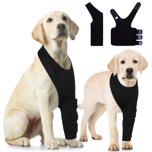 Hjyokuso Hundebody Nach Op Nur Linke Vorderbeine, Links Vorderbein Ärmel Für Hunde, Wundschutzanzüge Für Hunde, Ellbogenschoner Für Hunde, Recovery Sleeve Hund, Hund Schutzanzug Gegen Lecken - L von Hjyokuso