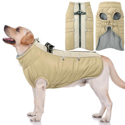 Hjyokuso Hundemantel Wasserdicht, Hundejacke Winter, Hundemantel Mit Geschirr Für Kleine Mittelgroße Grosse Hunde, Winddichte Wintermantel Hund Mit Reflektorstreifen Und ReißVerschluss - XL Hjyokuso Hundemantel Wasserdicht, Hundejacke Winter, Hundemantel Mit Geschirr Für Kleine Mittelgroße Grosse Hunde, Winddichte Wintermantel Hund Mit Reflektorstreifen Und ReißVerschluss - XL von Hjyokuso