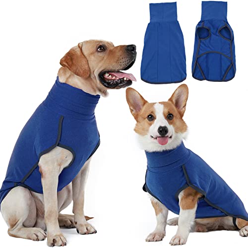 Hjyokuso Hundepullover, Fleece Hundemantel, Warmer und Leichter Pulli für Kleine, Mittelgroße und Große Hunde, Wintermantel, Outdoor Hundejacke - Blau Hjyokuso Hundepullover, Fleece Hundemantel, Warmer und Leichter Pulli für Kleine, Mittelgroße und Große Hunde, Wintermantel, Outdoor Hundejacke - Blau von Hjyokuso