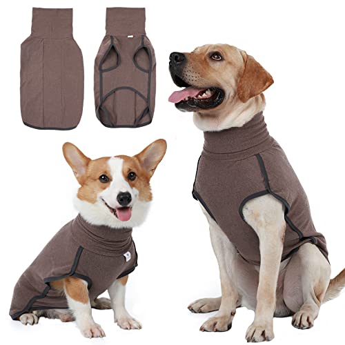 Hjyokuso hundepullover, hundemantel Fleece, Pullover Hund, Hunde Pullover für kleine mittelgroße große Hund, Warmer und Leichter hundepulli, wintermantel Hund, Outdoor hundemantel, hundejacke -Braun von Hjyokuso