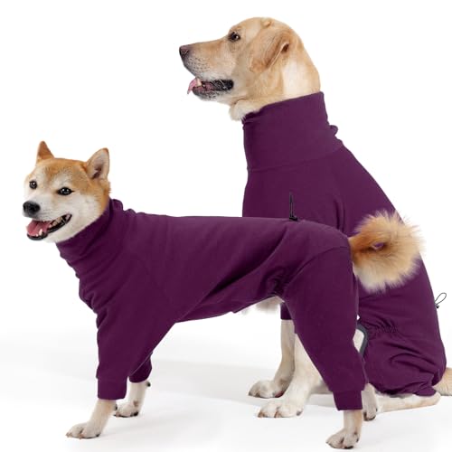 Hjyokuso Hundepullover, Hundepullover für kleine, mittelgroße und große Hunde, Fleece-Pullover, Hundepullover mit Beinen, warmer Hundepullover, Hundepullover mit Geschirrloch, Hundemantel, von Hjyokuso