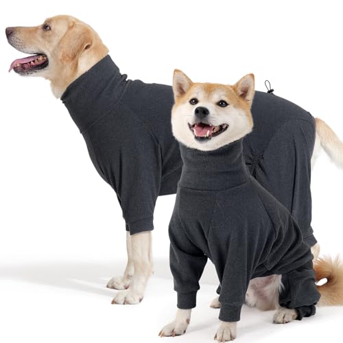 Hjyokuso Hundepullover mit Beinen und Geschirrloch - Fleecepullover Onesie Hoodie für kleine bis große Hunde von Hjyokuso