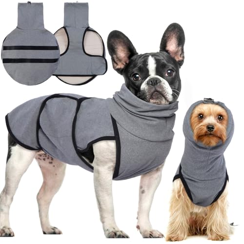 Hjyokuso Hundepullover Mit Beruhigender Kapuze und Ohrenschutz, Hundemantel Für Kleine, Mittelgroße und Große Hunde, Beruhigungsweste Für Ängstliche Hunde von Hjyokuso