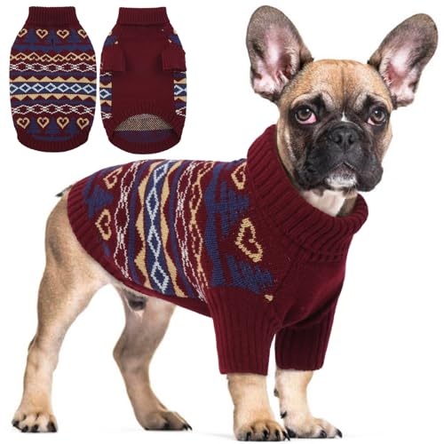 Hjyokuso Hundepullover Weihnachtspullover, Sweater für Hunde, Hund Katze Weiche Strickwaren Pullover Kleidung, Haustier Pullover Rollkragen, Winter Warme Hundemantel Pullover Jacke Hjyokuso Hundepullover Weihnachtspullover, Sweater für Hunde, Hund Katze Weiche Strickwaren Pullover Kleidung, Haustier Pullover Rollkragen, Winter Warme Hundemantel Pullover Jacke von Hjyokuso