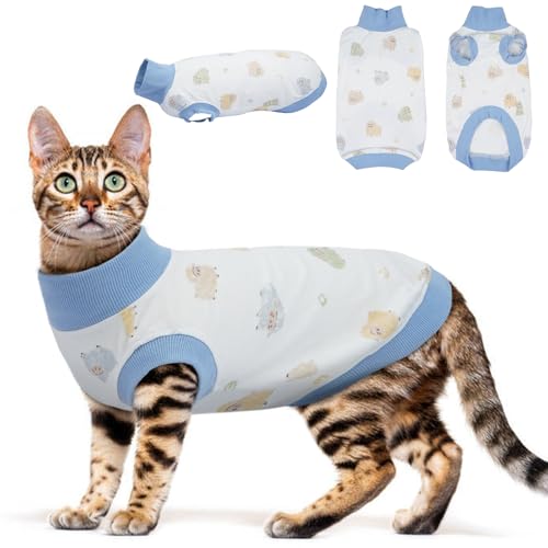 Hjyokuso Katzenbekleidung Katzenpullover Aus Baumwolle - Hoher Kragen, Atmungsaktiv Und Komfortabel - Reduziert Fellverlust Und Schützt Vor Kälte - Blau, L Hjyokuso Katzenbekleidung Katzenpullover Aus Baumwolle - Hoher Kragen, Atmungsaktiv Und Komfortabel - Reduziert Fellverlust Und Schützt Vor Kälte - Blau, L von Hjyokuso