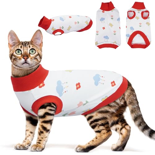 Hjyokuso Katzenbekleidung Katzenpullover Aus Baumwolle - Hoher Kragen, Atmungsaktiv Und Komfortabel - Reduziert Fellverlust Und Schützt Vor Kälte - Rot, L Hjyokuso Katzenbekleidung Katzenpullover Aus Baumwolle - Hoher Kragen, Atmungsaktiv Und Komfortabel - Reduziert Fellverlust Und Schützt Vor Kälte - Rot, L von Hjyokuso