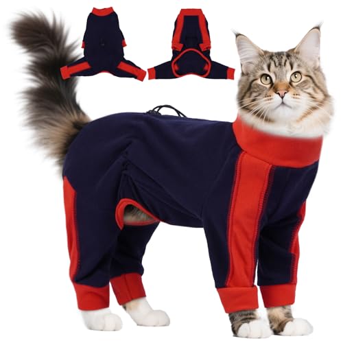 Hjyokuso Katzenbody Mit Beinen, Katzenmantel Für Katzen Winter - Verhindert Haarverlust, Schützt Nach Op, Geeignet Für Fotos, Reisen - Flauschig, Elastisch, Fellklebend - Blau XS Hjyokuso Katzenbody Mit Beinen, Katzenmantel Für Katzen Winter - Verhindert Haarverlust, Schützt Nach Op, Geeignet Für Fotos, Reisen - Flauschig, Elastisch, Fellklebend - Blau XS von Hjyokuso
