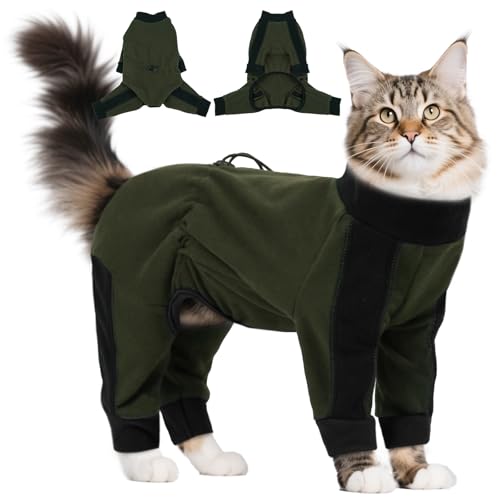 Hjyokuso Katzenbody Nach Op, Katzenmantel Für Katzen Winter - Perfekt Für Kalte Tage, Schützt Wunden Und Fell - Weich, Elastisch, Klebt Fell - Grün XL Hjyokuso Katzenbody Nach Op, Katzenmantel Für Katzen Winter - Perfekt Für Kalte Tage, Schützt Wunden Und Fell - Weich, Elastisch, Klebt Fell - Grün XL von Hjyokuso