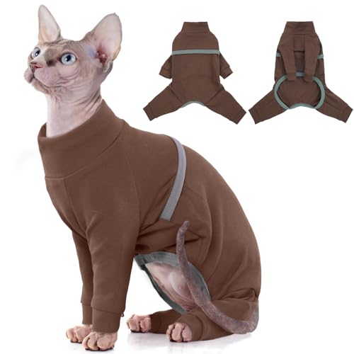 Hjyokuso Katzenpullover - Weicher Und Atmungsaktiver Pulli Für Sphynx, Cornish Rex, Devon Rex, Peterbald - Katzenbekleidung Mit Vier Beinen von Hjyokuso