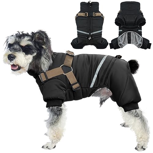 Hjyokuso Wasserdichter Hundemantel, Hundejacke mit Geschirr, Wintermantel Hund für kleine Mittel Große Hunde, Winddichte Winterjacke Hund Outfit mit Reflektierender Streifen und Reißverschluss S-XL Hjyokuso Wasserdichter Hundemantel, Hundejacke mit Geschirr, Wintermantel Hund für kleine Mittel Große Hunde, Winddichte Winterjacke Hund Outfit mit Reflektierender Streifen und Reißverschluss S-XL von Hjyokuso