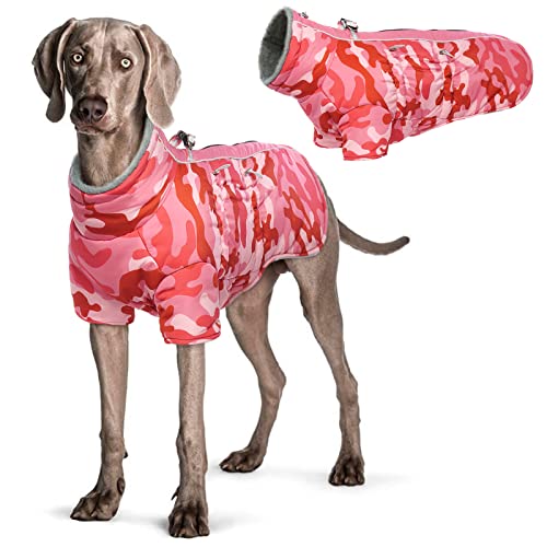 Hjyokuso Wasserdichter Hundemantel Winter Warme Jacke, Hundejacken für kleine Mittel Große Hunde, Hundepullover, Winddichte Wintermantel Hund mit Reflektierender Streifen und Reißverschluss XL von Hjyokuso