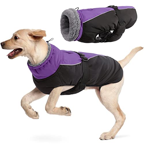 Wasserdichter Hundemantel Winter Warme Hundejacke, Hundebekleidung Outfit für kleine mittel große Hunde, Hundepullover mit Sicheren Reflexstreifen für Labrador Chihuahua Französische Bulldogge von Hjyokuso