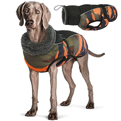 Wasserdichter Hundemantel Winter Warme Hundejacke, Hundebekleidung Outfit für kleine mittel große Hunde, Hundepullover mit Sicheren Reflexstreifen für Labrador Chihuahua Französische Bulldogge von Hjyokuso