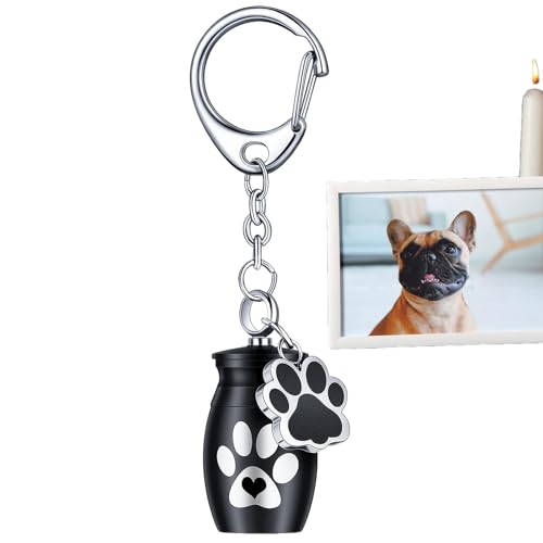 Hlagmix Hund Asche Schlüsselanhänger, Pfotenabdruck Urne Anhänger, Asche-Haustier-Andenken-Einäscherungs-Schlüsselanhänger, Aschehalter mit Hundepfoten-Anhänger, Erinnerungsurne für Welpen, Kätzchen, Hlagmix Hund Asche Schlüsselanhänger, Pfotenabdruck Urne Anhänger, Asche-Haustier-Andenken-Einäscherungs-Schlüsselanhänger, Aschehalter mit Hundepfoten-Anhänger, Erinnerungsurne für Welpen, Kätzchen, von Hlagmix
