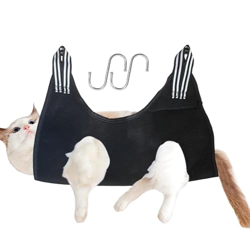 Hlagmix Hundepflegegeschirr,Hundepflegegeschirr - Entspannungshängematte, Entspannungs-Katzenpflege-Rückhaltesystem, Katzenhänger, verstellbares, atmungsaktives Pflegebett für die Fellpflege von von Hlagmix