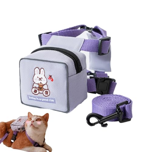 Hlagmix Hundesatteltasche | Cartoon-Rucksack für kleine Hunde mit Haustierleine – bunte Katze, Weste, Haustier-Wandergeschirr, Bär, Kaninchen, Dinosaurier-Muster für Katzen, Welpen, kleine, von Hlagmix