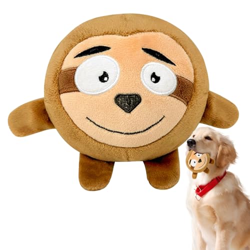 Hlagmix Hundespielzeugball, quietschender Hundeball | Plüsch-Cartoon-Tierform-Beißspielzeug, Kicherball | Interaktives Trainingszubehör, bissfestes Hunde-Selbstspielspielzeug für Zuhause, Tierhandlung von Hlagmix