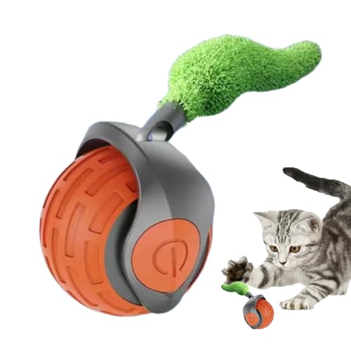 Hlagmix Intelligentes Katzenspielzeug mit Schwanz – intelligentes rollendes Katzenspielzeug, Jagd auf Schwanzball, zwei Geschwindigkeitseinstellungen, automatisch beweglicher Katzenspielzeugball mit Hlagmix Intelligentes Katzenspielzeug mit Schwanz – intelligentes rollendes Katzenspielzeug, Jagd auf Schwanzball, zwei Geschwindigkeitseinstellungen, automatisch beweglicher Katzenspielzeugball mit von Hlagmix