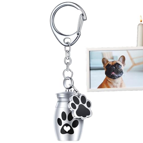 Hlagmix Kleines Haustierasche-Andenken, Hundeasche-Schlüsselanhänger - Asche-Anhänger-Andenken-Pfotenabdruck-Urne - Aschehalter mit Hundepfoten-Anhänger, Erinnerungsurne für Welpen, Kätzchen, Hlagmix Kleines Haustierasche-Andenken, Hundeasche-Schlüsselanhänger - Asche-Anhänger-Andenken-Pfotenabdruck-Urne - Aschehalter mit Hundepfoten-Anhänger, Erinnerungsurne für Welpen, Kätzchen, von Hlagmix