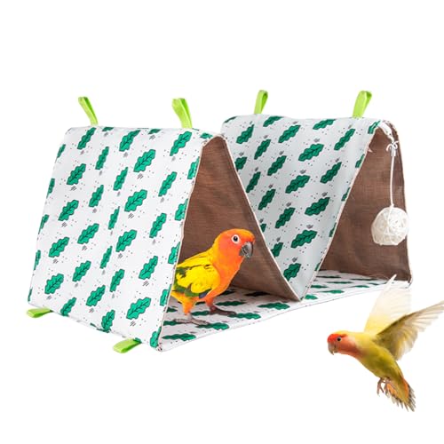 Hlagmix Vogelhütte, Doppelnest, Kuschelhütte – hängbares dreieckiges Vogelbett, Anreicherungsspielzeug zum Ausruhen, Schlafen, Spielen, drinnen und draußen von Hlagmix