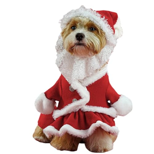 Hlagmix Weihnachtskostüme für Hunde,Weihnachtsoutfit für Hunde, Gerüschte Hunde-Weihnachtskleidung, Weihnachtsmann-Hundekostüm, Welpen-Weihnachtsoutfit. Süßes Haustier-Weihnachtskleid für kleine und von Hlagmix