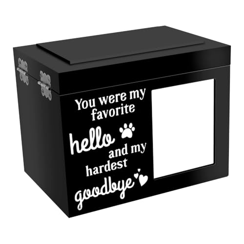 Hlennotor Hunde- oder Katzenasche Box Pet Memorial Urne mit Photo Frame Personalisierte Haustierurne von Hlennotor