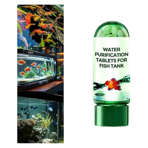 Leistungsstarke Wasserreinigungstablette für Aquarien, Wasserreinigungstabletten für Aquarien, ungiftige und schnelle Wasserreinigung, Aquarium-Entferner (1) von Hliloy