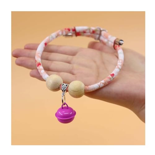 Lucky Kimono-Halsband mit Zedernperlen, personalisierbar, Sellerie, für Hunde und Katzen, mit Glücksanhänger, Katzenglocken, bequem, verstellbar, Glockenrosa, Größe M Lucky Kimono-Halsband mit Zedernperlen, personalisierbar, Sellerie, für Hunde und Katzen, mit Glücksanhänger, Katzenglocken, bequem, verstellbar, Glockenrosa, Größe M von Hliloy