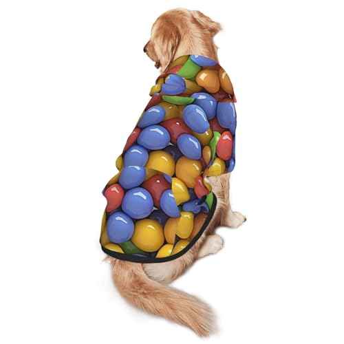 Color Ball Hunde-Kapuzenpullover für mittelgroße und große Hunde – weiche Polyester-Haustierkleidung, geeignet für alle Jahreszeiten von Hmbgfw