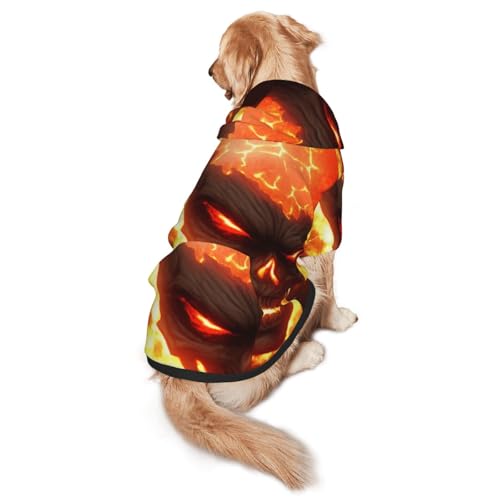 Flameskull Hunde-Kapuzenpullover für mittelgroße und große Hunde – weiche Polyester-Haustierkleidung, geeignet für alle Jahreszeiten von Hmbgfw