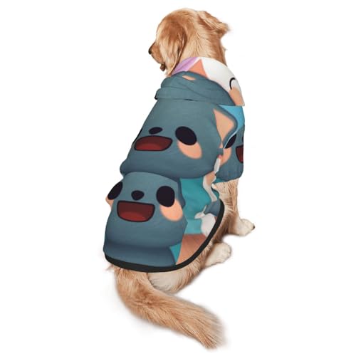 Happy Cat Hunde-Kapuzenpullover für mittelgroße und große Hunde – weiche Polyester-Haustierkleidung, geeignet für alle Jahreszeiten von Hmbgfw