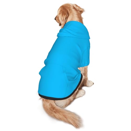 Hellblauer Hunde-Kapuzenpullover für mittelgroße und große Hunde – weiche Polyester-Haustierkleidung, geeignet für alle Jahreszeiten von Hmbgfw