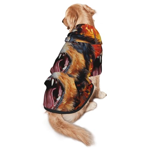 Hissing Hunde-Kapuzenpullover für mittelgroße und große Hunde – weiche Polyester-Haustierkleidung, geeignet für alle Jahreszeiten von Hmbgfw
