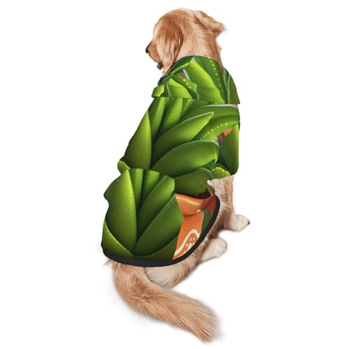 Hunde-Kapuzenpullover mit Cartoon-Topfpflanzen-Motiv für mittelgroße und große Hunde, weiche Polyester-Haustierkleidung, geeignet für alle Jahreszeiten von Hmbgfw