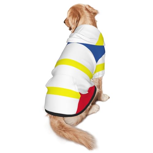 Hunde-Kapuzenpullover mit Flagge des Kantons Mecklenburg für mittelgroße und große Hunde - weiche Polyester-Haustierkleidung, geeignet für alle Jahreszeiten von Hmbgfw