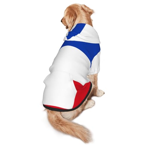 Hunde-Kapuzenpullover mit Flagge des Kantons Schleswig-Holstein für mittelgroße und große Hunde, weiche Polyester-Haustierkleidung, geeignet für alle Jahreszeiten von Hmbgfw