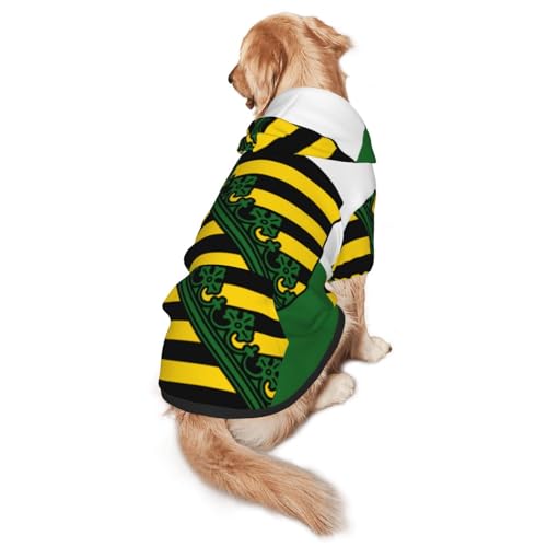 Hunde-Kapuzenpullover mit Sachsenflagge für mittelgroße und große Hunde – weiche Polyester-Haustierkleidung, geeignet für alle Jahreszeiten von Hmbgfw