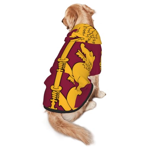Hunde-Kapuzenpullover mit Sri Lanka-Flagge für mittelgroße und große Hunde – weiche Polyester-Haustierkleidung, geeignet für alle Jahreszeiten von Hmbgfw