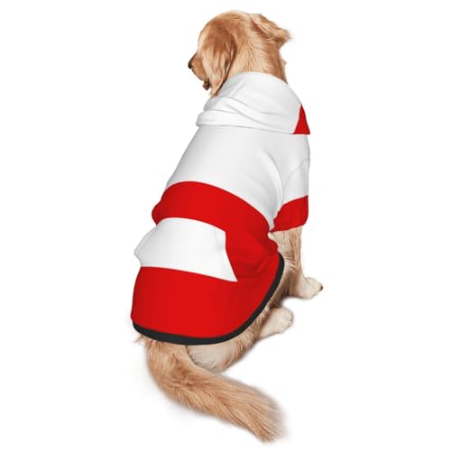 Hunde-Kapuzenpullover mit Thüringen-Flagge für mittelgroße und große Hunde, weiche Polyester-Haustierkleidung, geeignet für alle Jahreszeiten von Hmbgfw