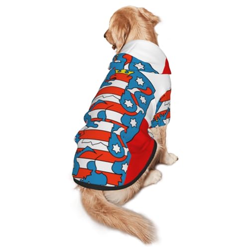 Hunde-Kapuzenpullover mit Thüringen-Flagge für mittelgroße und große Hunde – weiche Polyester-Haustierkleidung, geeignet für alle Jahreszeiten von Hmbgfw