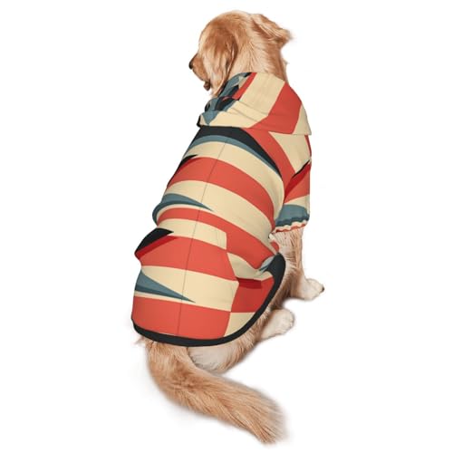 Hunde-Kapuzenpullover mit USA-Flagge für mittelgroße und große Hunde – weiche Polyester-Haustierkleidung, geeignet für alle Jahreszeiten von Hmbgfw