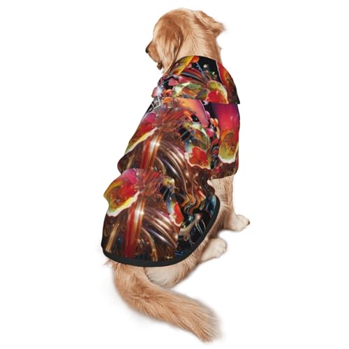 Hunde-Kapuzenpullover mit abstrakter Trompetenblüte für mittelgroße und große Hunde, weiche Polyester-Haustierkleidung, geeignet für alle Jahreszeiten Hunde-Kapuzenpullover mit abstrakter Trompetenblüte für mittelgroße und große Hunde, weiche Polyester-Haustierkleidung, geeignet für alle Jahreszeiten von Hmbgfw